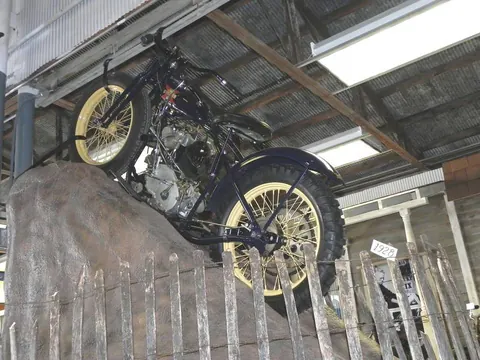 Motorcycle displayed on the wall