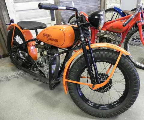 Vintage orange motorcycle